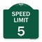 Signmission Speed Regulation Sign Speed Limit 5 Mph, Green & White Aluminum Sign, 18" x 18", GW-1818-22876 A-DES-GW-1818-22876 - alternate 1